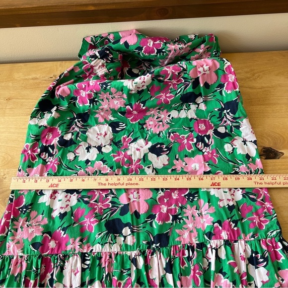 J CREW FACTORY DRESS 8 FLORAL V NECK RUFFLE MIDI EASTER SUMMER PARTY FEMININE - Picture 8 of 11